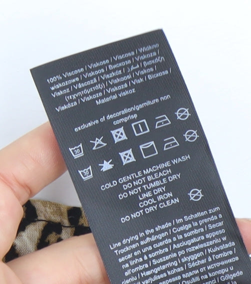 Noisy May Women's Brown Leopard A-Line Midi Skirt Size 16 Viscose