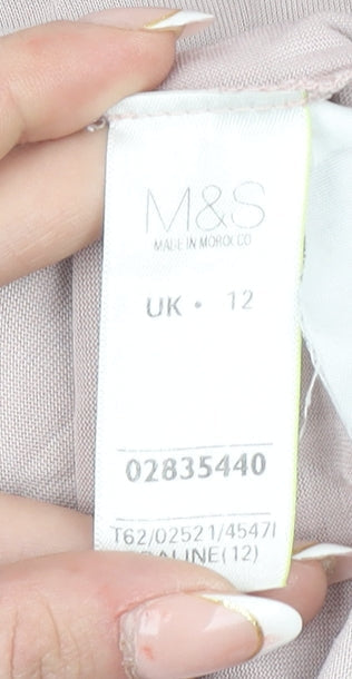 Womens UK Size 12 Marks and Spencer Beige Basic Blouse