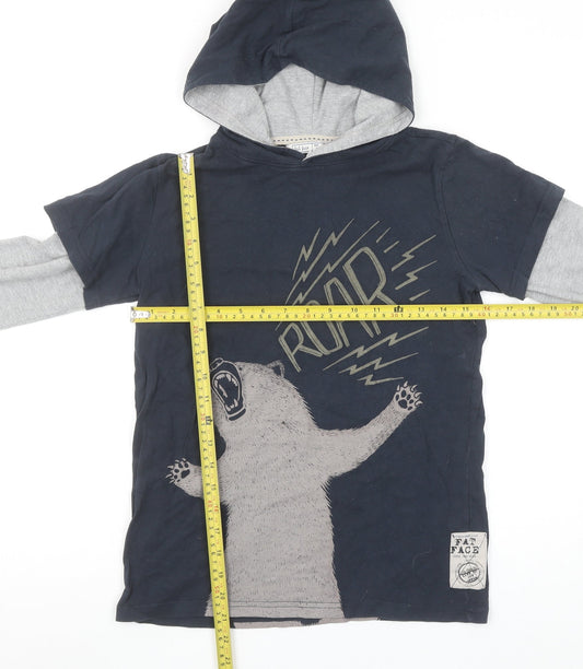 Boys UK Size 10-11 Years Fat Face Blue Pullover Hoodie