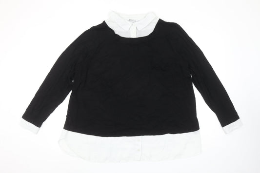 Womens UK Size 20 Evans Black Basic Blouse