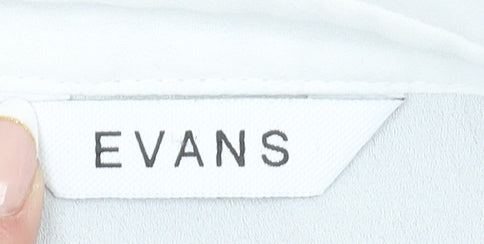 Evans Womens Black White Collared Long Sleeve Jersey Blouse Size 20