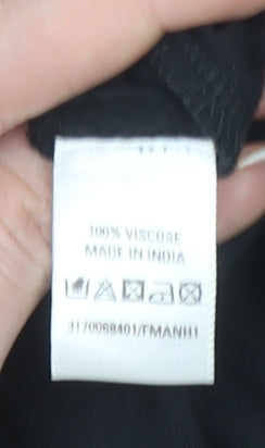 Oasis Women's Black Beaded Bird Bodycon Short Dress Size S