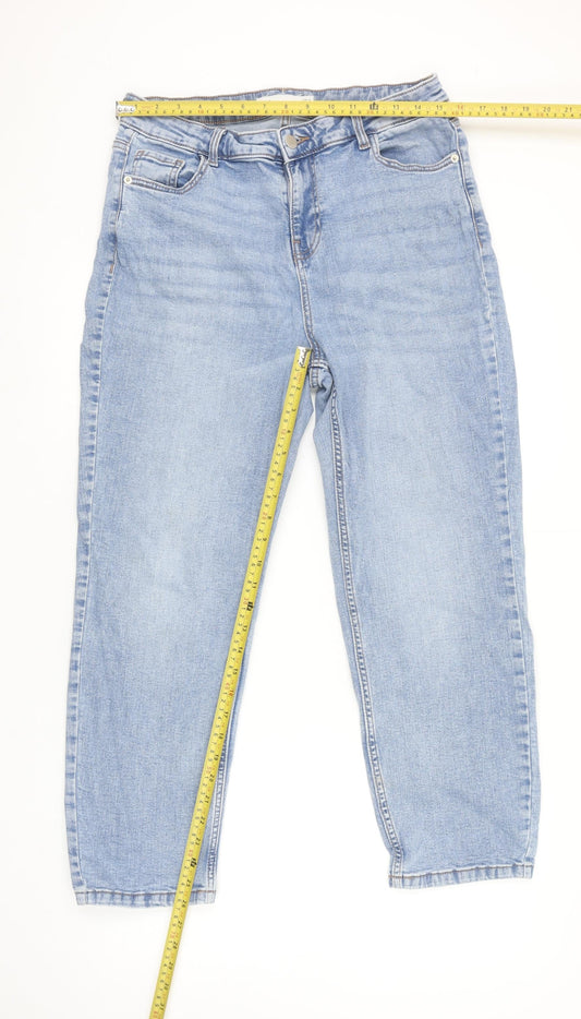 Dunnes Stores Women Blue Size 14 Cropped Stretch Denim Jeans