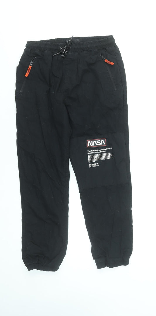 Boys UK Size 10 Years NEXT Regular Fit Jogger Black Trousers