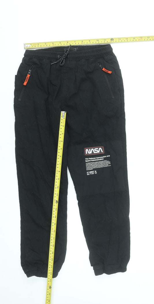 Boys UK Size 10 Years NEXT Regular Fit Jogger Black Trousers