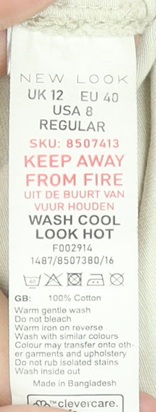 New Look Women Beige Cargo Trousers Size 12 Regular 100% Cotton