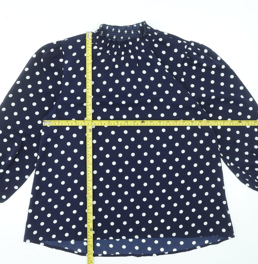 Womens UK Size M Rowen Avenue Blue Tunic Blouse