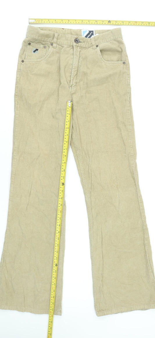 Corrupt Mens Beige Corduroy Trousers Size M Relaxed Fit Casual