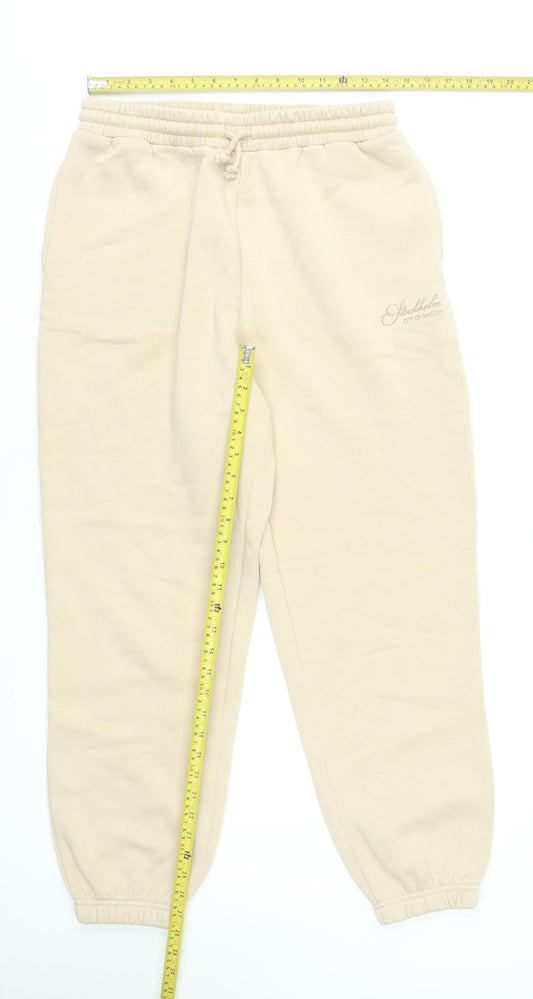 Dunnes Stores Women’s Beige Jogger Trousers Medium Fleece Comfort Fit