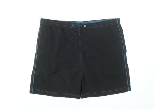Additional front view of St. Bernard for Dunnes Stores Men's Black Medium Board Shorts Swimwear