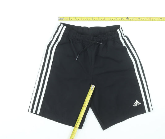 Adidas Boys Black 11-12 Years Athletic Shorts Primegreen Polyester