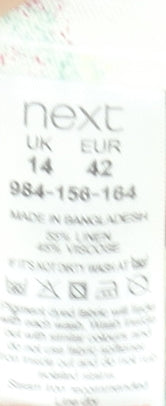 Next Womens Floral A-Line Linen Blend Midi Skirt Size 14 Multicoloured