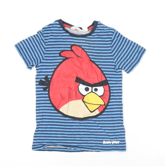 Boys UK Size 7-8 Years H&M Blue Basic T-Shirt