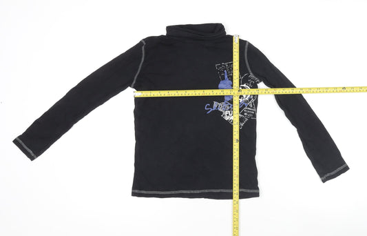 Boys UK Size 10-11 Years Crivit Black Jersey T-Shirt