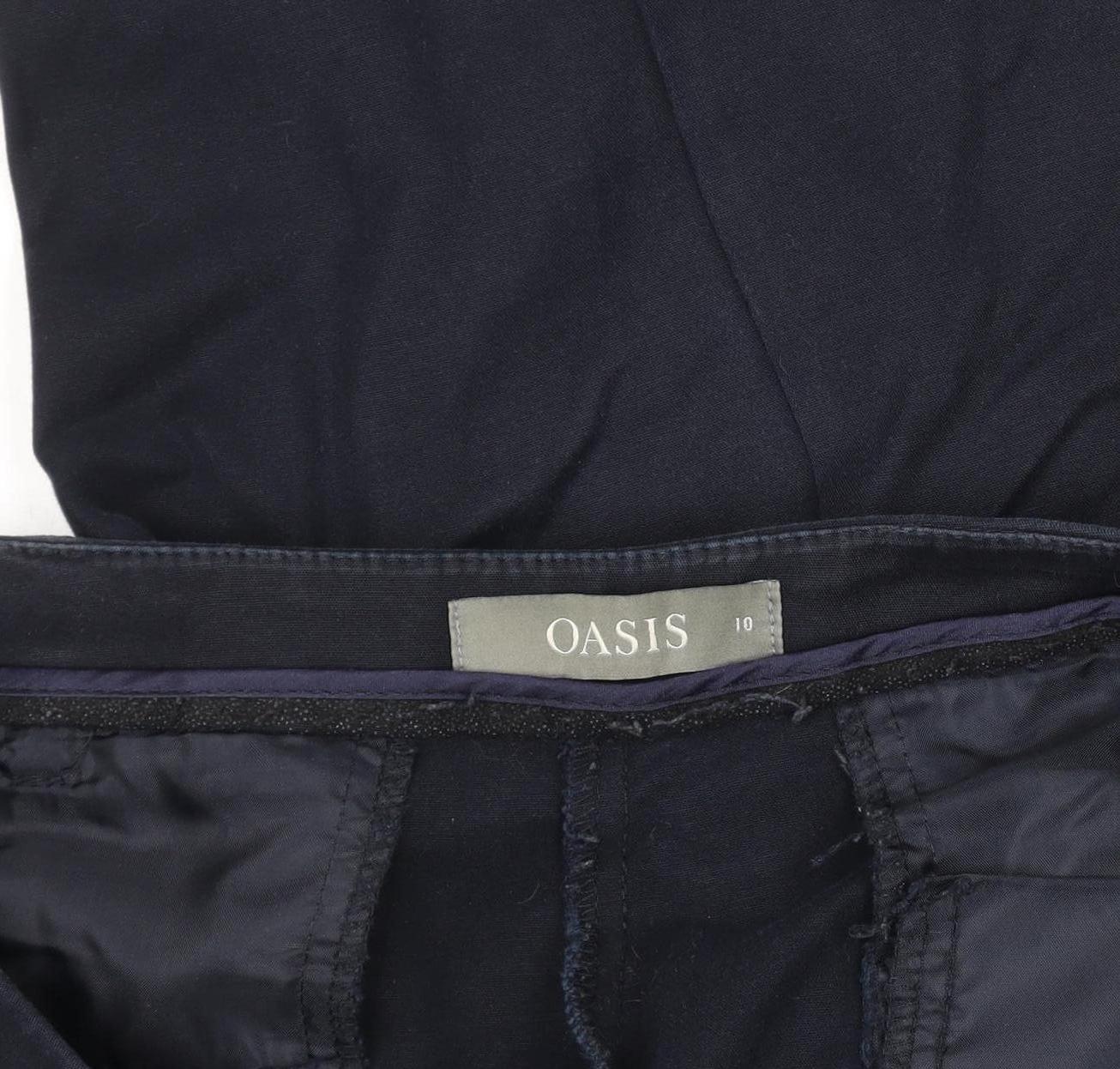 Womens UK Size 10 Oasis Slim Fit Chino Blue Trousers