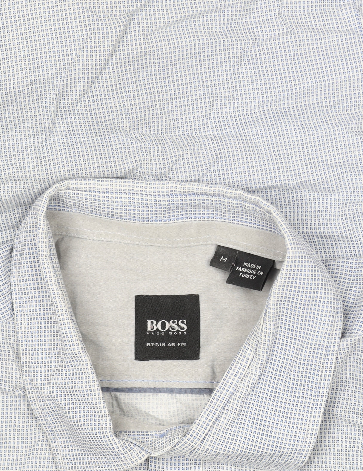 Mens UK Collar Size M Boss Smart Blue Dress Shirt