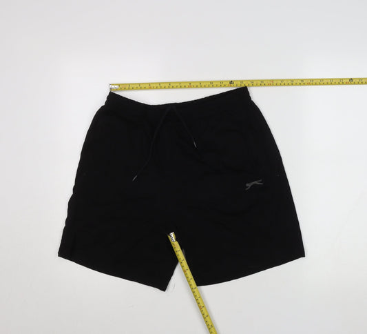 Slazenger Men’s Black XL Sweat Shorts Elastic Waist Drawstring