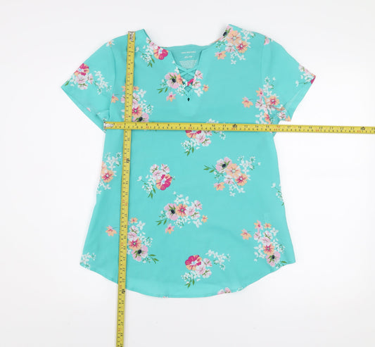 Womens UK Size XS Van Heusen Blue Tunic Blouse