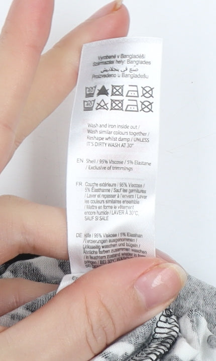 F&F Women Black Animal Print Jersey Shorts Size 20