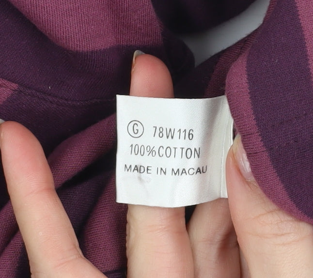 Kaleidoscope Men's Purple Striped Cotton Cardigan M