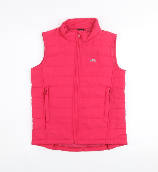 Trespass Girls Pink Puffer Waistcoat 11-12 Years Quilted Sleeveless Gilet