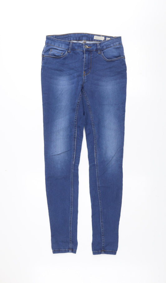 Additional front view of Vero Moda unisex blue skinny denim jeans s/32 slim fit stretch