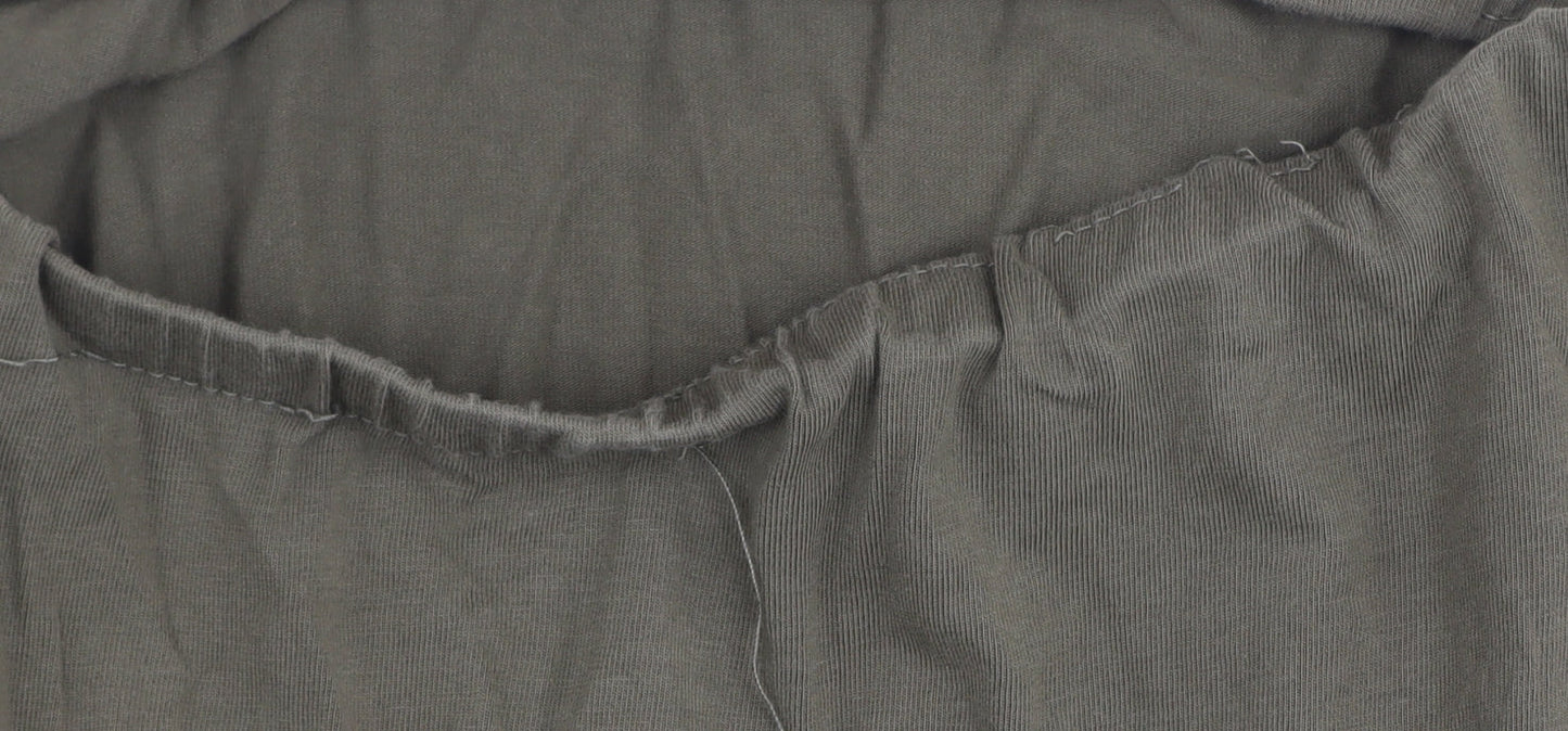 H&M Women Green Maternity Linen Blend High Rise Shorts Size S