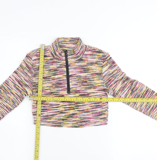 Womens UK Size S H&M Multicoloured Cropped T-Shirt