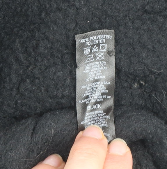 Dunnes Womens Black Fleece Jacket Size M Casual Zip Up