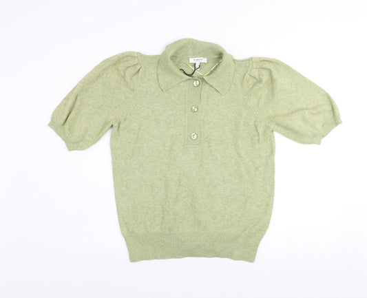 Womens UK Size L b.young Green Henley Jumper