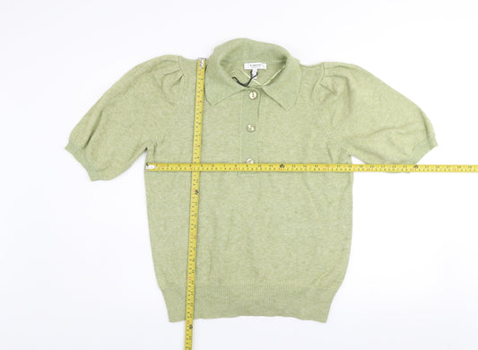 Womens UK Size L b.young Green Henley Jumper