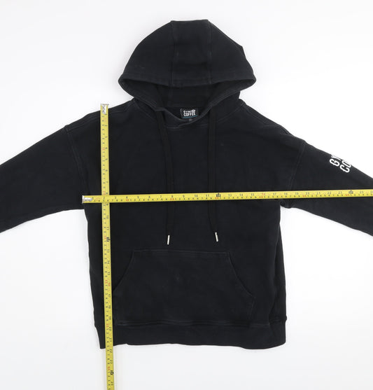 Womens UK Size M Gym+Coffee Black Pullover Hoodie