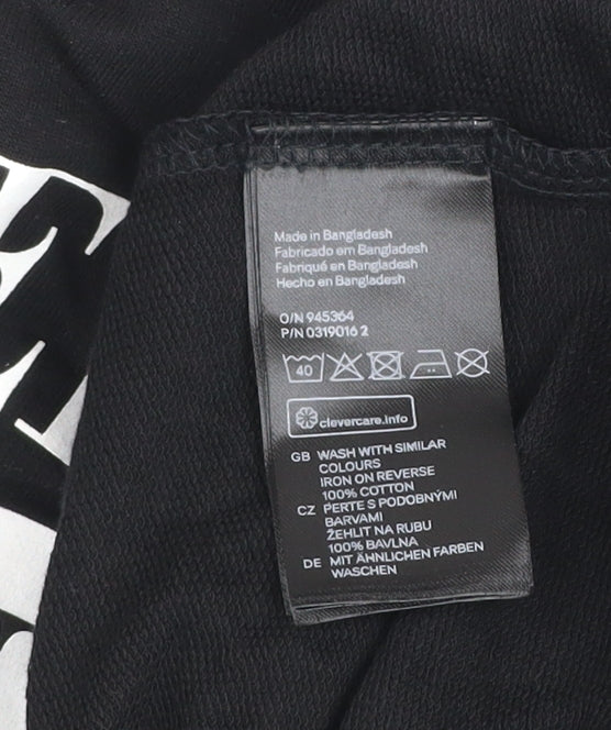 H&M Divided Womens Black Christmas Sweatshirt XS Cotton