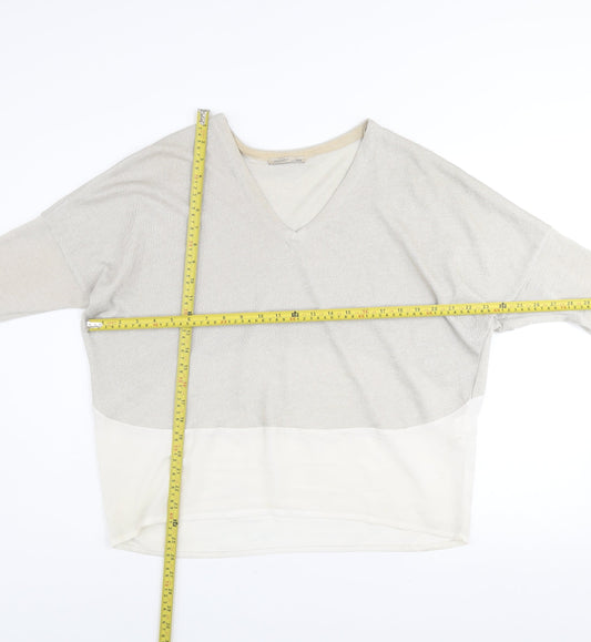 Womens UK Size M Zara Beige Pullover Jumper