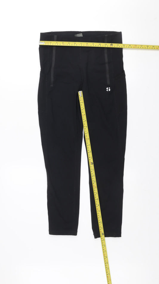 Womens UK Size M Sports Illustrated Slim Fit Ankle Black Leggings