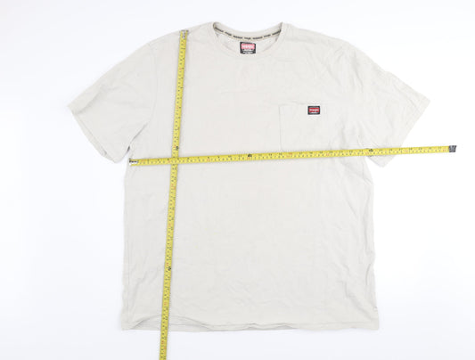 Wrangler Men's Beige 2XLT Workwear Cotton Crew Neck T-Shirt