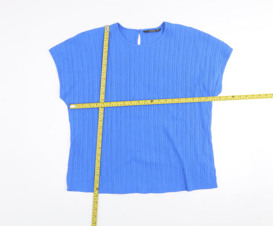 Dunnes Women’s Blue Short Sleeve Basic Blouse L