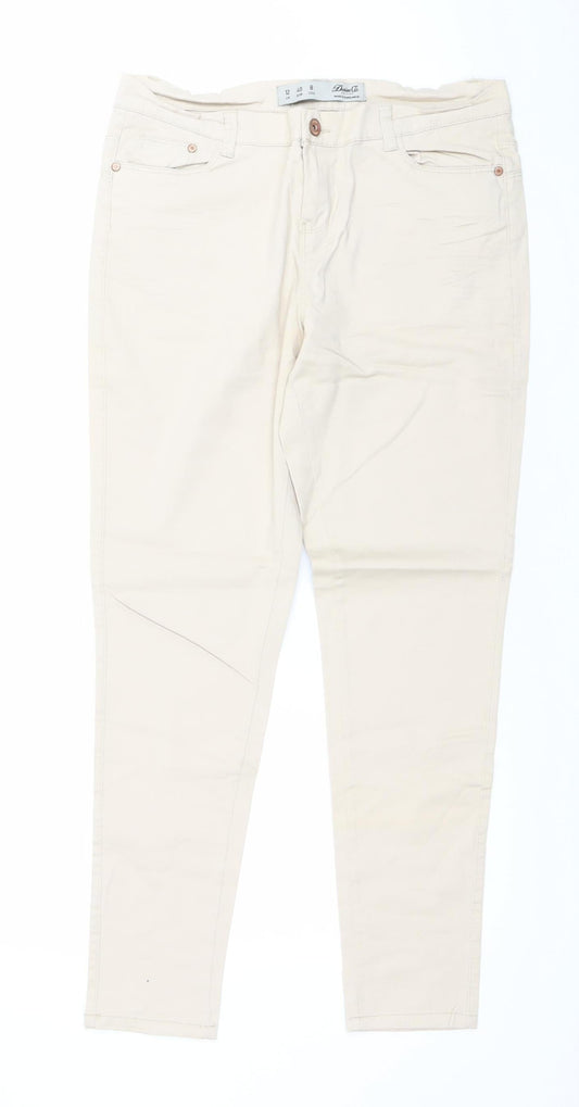 Womens UK Size 12 Denim Co. Slim Fit Jegging Beige Trousers
