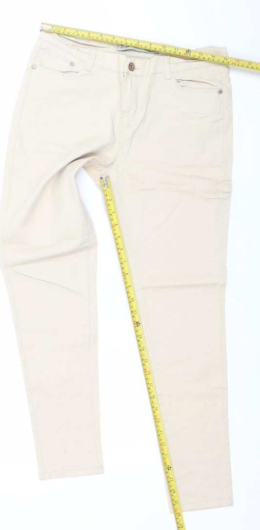 Denim Co. Women’s Beige Size 12 Skinny Twill Jeggings