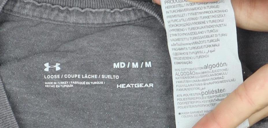 Under Armour Men's Grey HeatGear Loose Fit Short Sleeve T-Shirt M