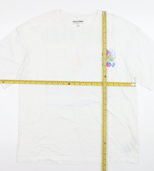 Mens UK Size M JACK & JONES White T-Shirt