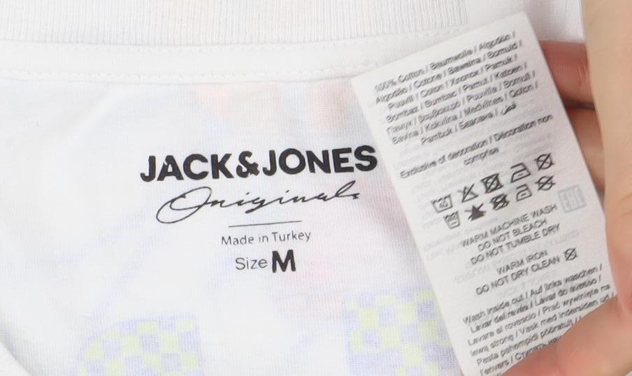 Mens UK Size M JACK & JONES White T-Shirt