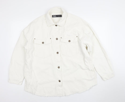 Womens UK Size 12 Zara White Basic Jacket