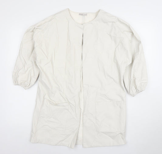 Womens UK Size S Zara White Overcoat