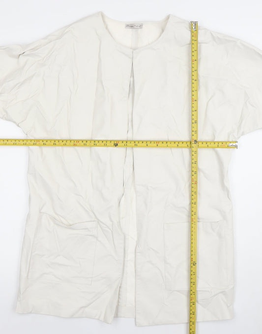 Womens UK Size S Zara White Overcoat
