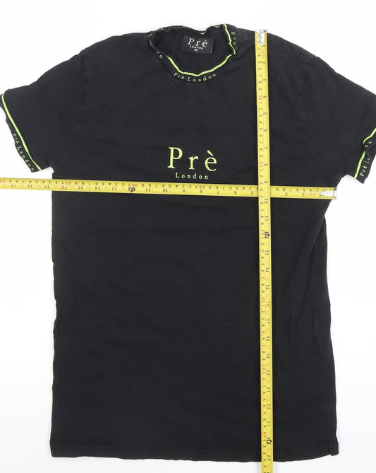 Mens UK Size XS Pre London Black T-Shirt