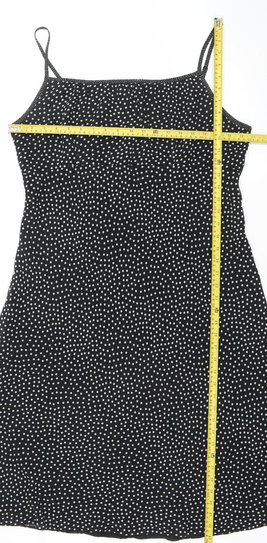 Marks and Spencer Womens Black Polka Dot Slip Dress Size 20