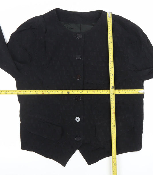 Betty Barclay Women Black Long Sleeve Button Blouse Size 12