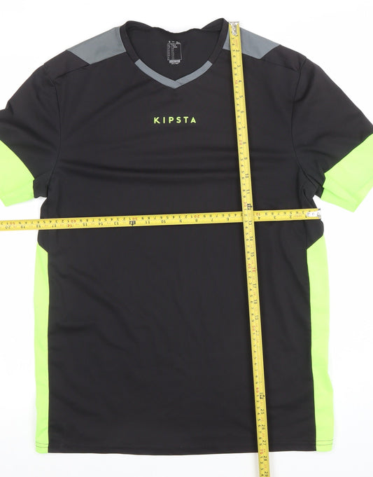 Mens UK Size S Kipsta Black FootballGym & TrainingRunning & Jogging T-Shirt