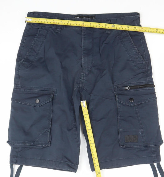 Denim Co. Men's Blue Cargo Shorts Size 32 Regular Fit Outdoor Style